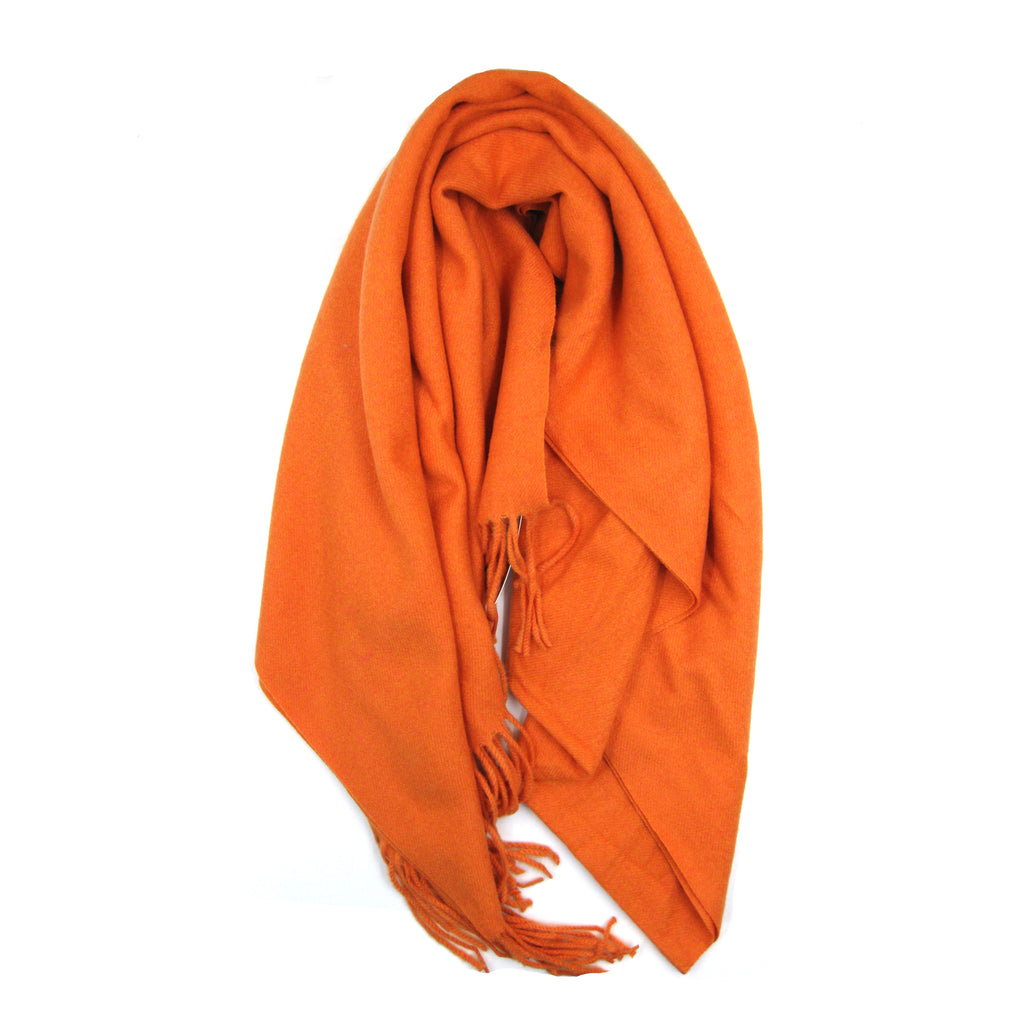 Orange Cashmere Blend Oversize Scarf